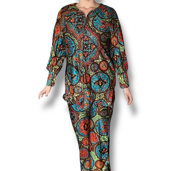 Vintage 60s Psychedelic Lounge Set – Sears RN17573 – Mod Print Size L - Picture 2 of 10